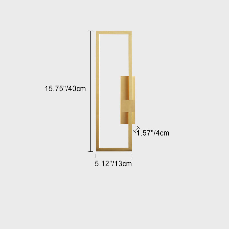 Mid-century Rectangular Geometric LED Wall Sconce Lamp