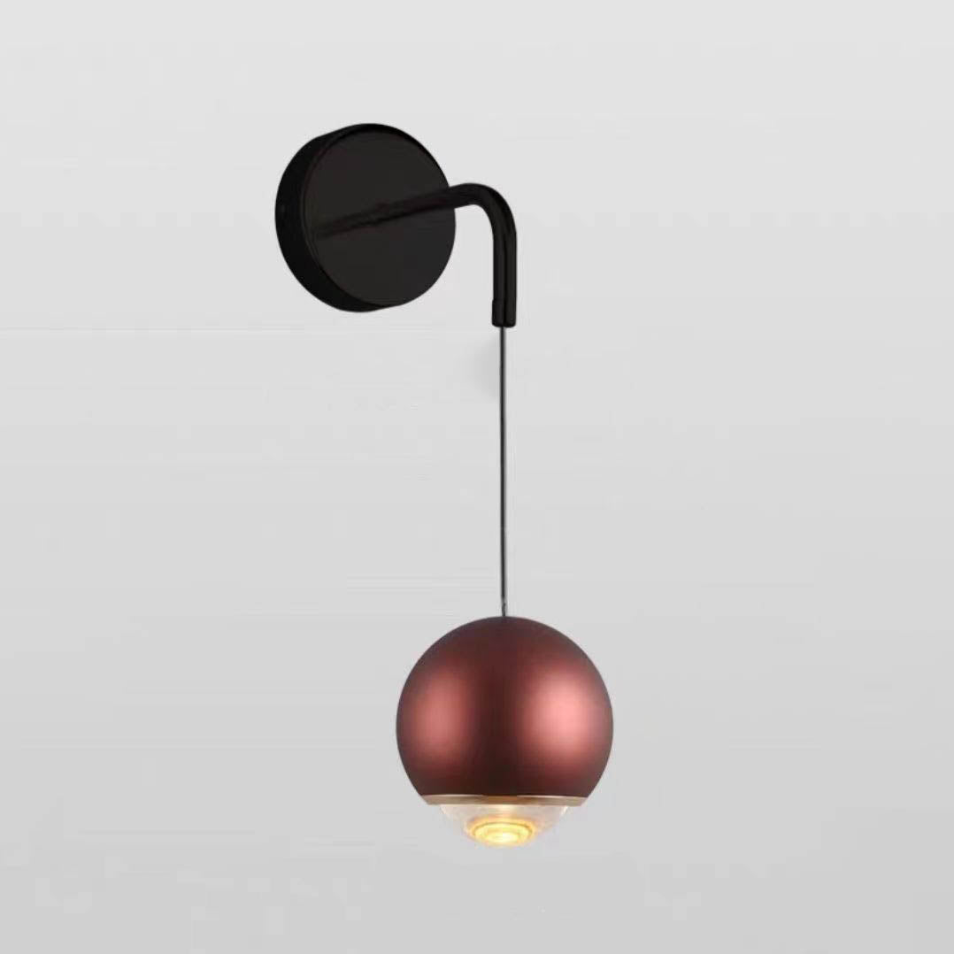 Minimalist Round Ball Aluminum Glass LED Wall Sconce Lamp