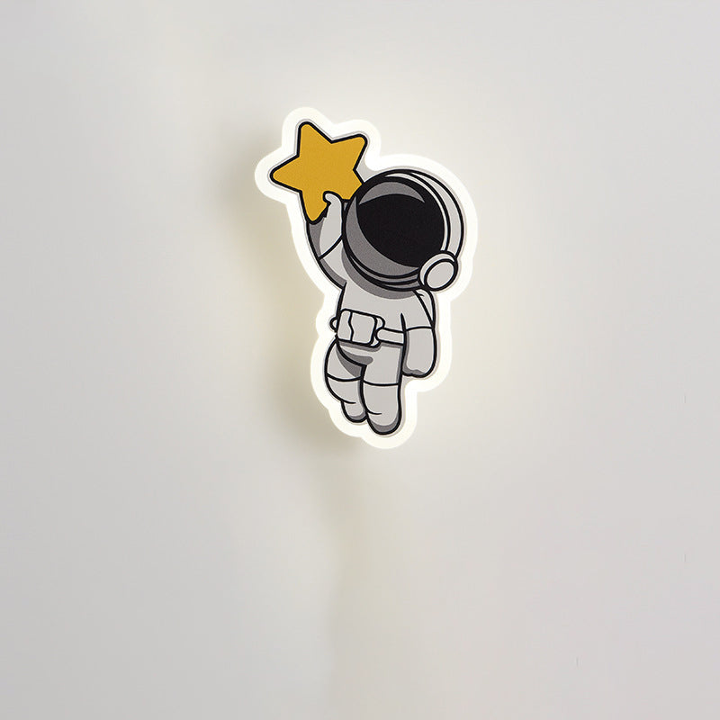 Acrylic Fairy Astronaut Iron LED Kids Wall Sconce Lamp