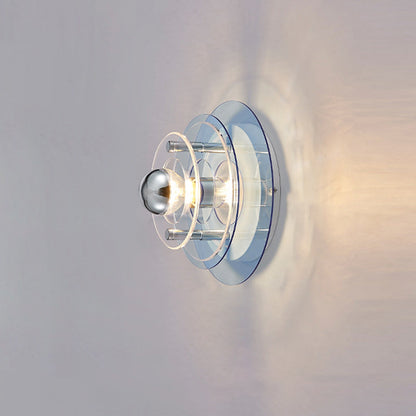 Multi-Layer Saucer Iron Acrylic 1-Light Wall Sconce Lamp