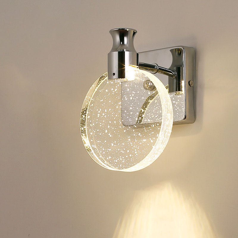 Round Bubble Crystal Aluminum Iron LED Wall Sconce Lamp