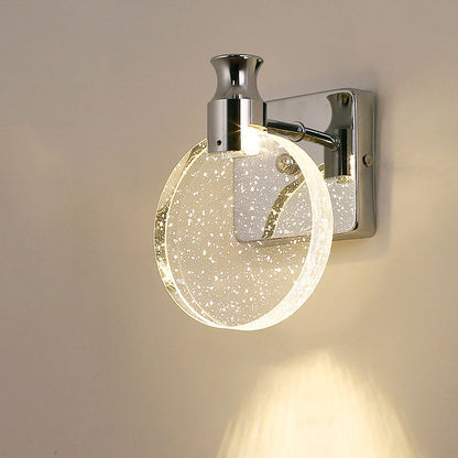 Round Bubble Crystal Aluminum Iron LED Wall Sconce Lamp