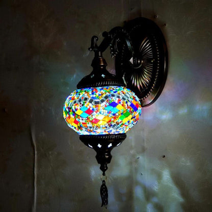 European Exotic Cracked Glass 1-Light Wall Sconce Lamp