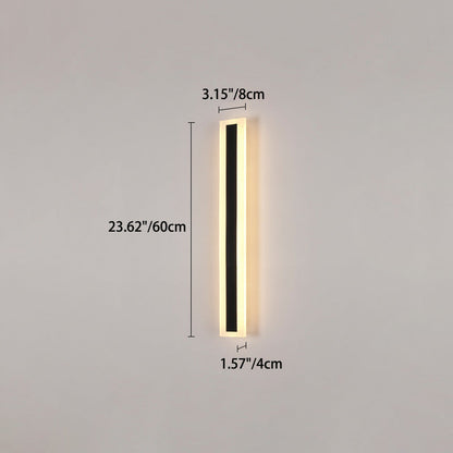 Modern Minimalist Long Rectangular Aluminum Acrylic LED Wall Sconce Lamp For Garden