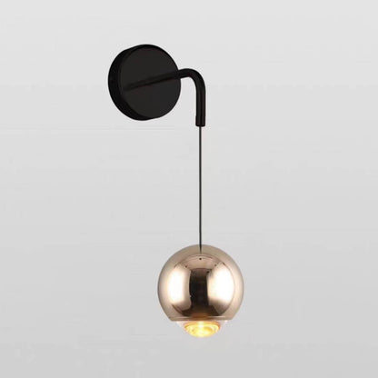 Minimalist Round Ball Aluminum Glass LED Wall Sconce Lamp
