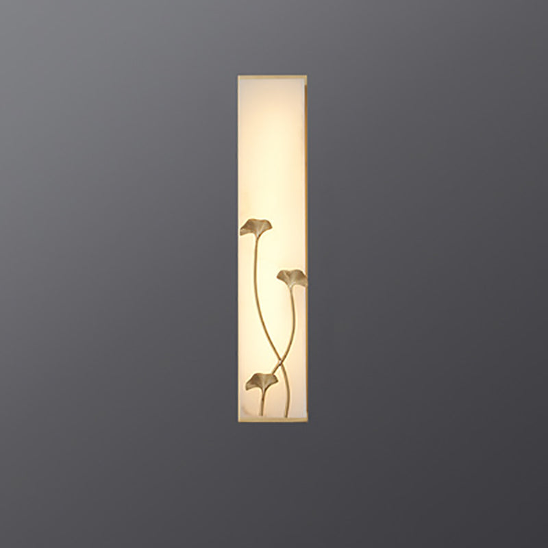 Chinese Lotus Flower Ginkgo Biloba LED Wall Sconce Lamp