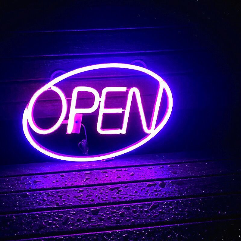 Deco PS OPEN LED Outdoor Hanging Neon Wall Sconce Lamp