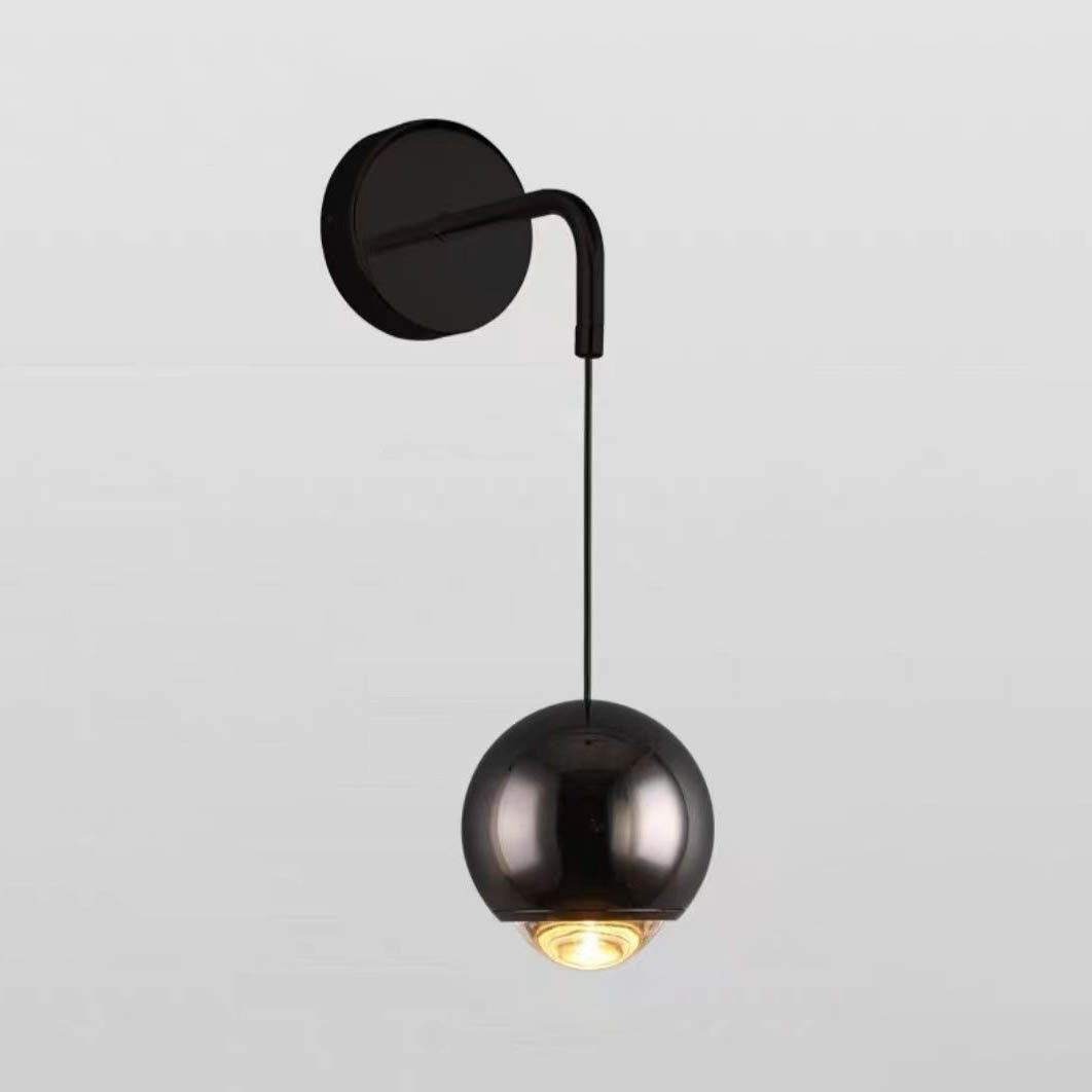 Minimalist Round Ball Aluminum Glass LED Wall Sconce Lamp