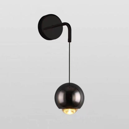 Minimalist Round Ball Aluminum Glass LED Wall Sconce Lamp