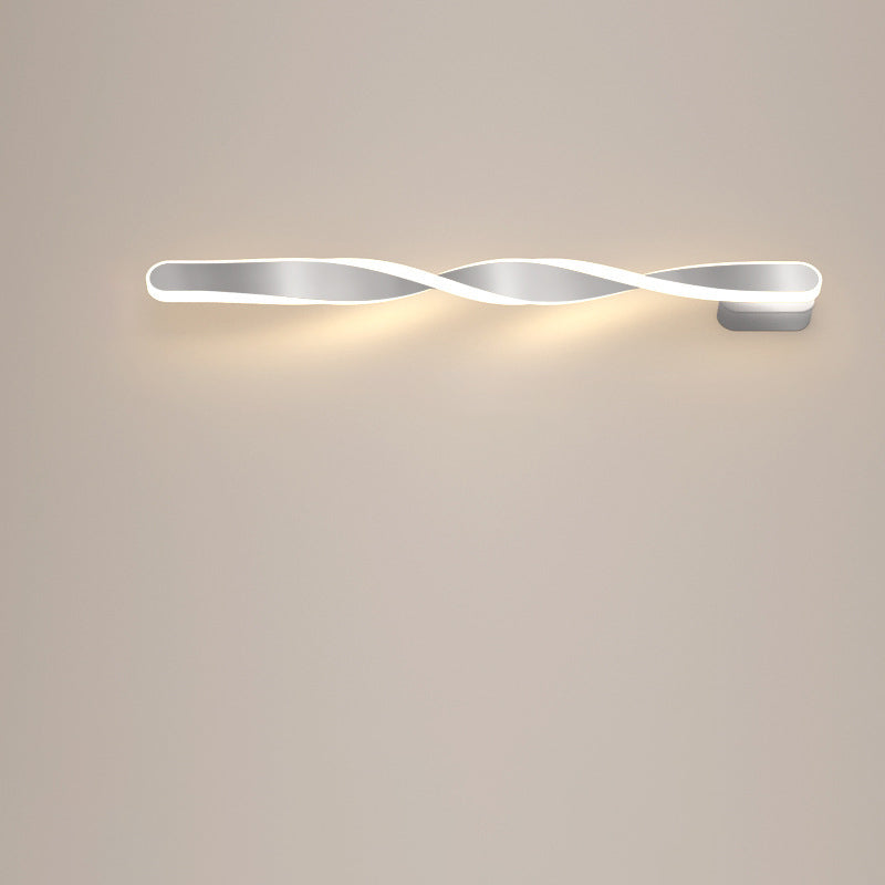 Spiral Long Aluminum Silicone LED Wall Sconce Lamp