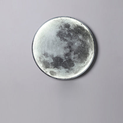 Creative Round Moon Aluminum Acrylic LED Wall Sconce Lamp