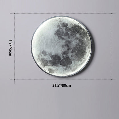 Creative Round Moon Aluminum Acrylic LED Wall Sconce Lamp