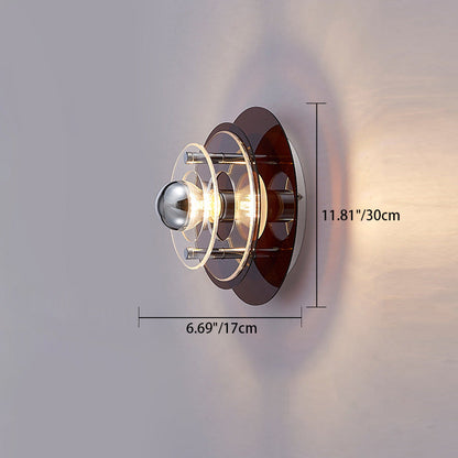 Multi-Layer Saucer Iron Acrylic 1-Light Wall Sconce Lamp