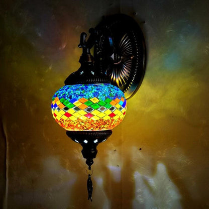 European Exotic Cracked Glass 1-Light Wall Sconce Lamp