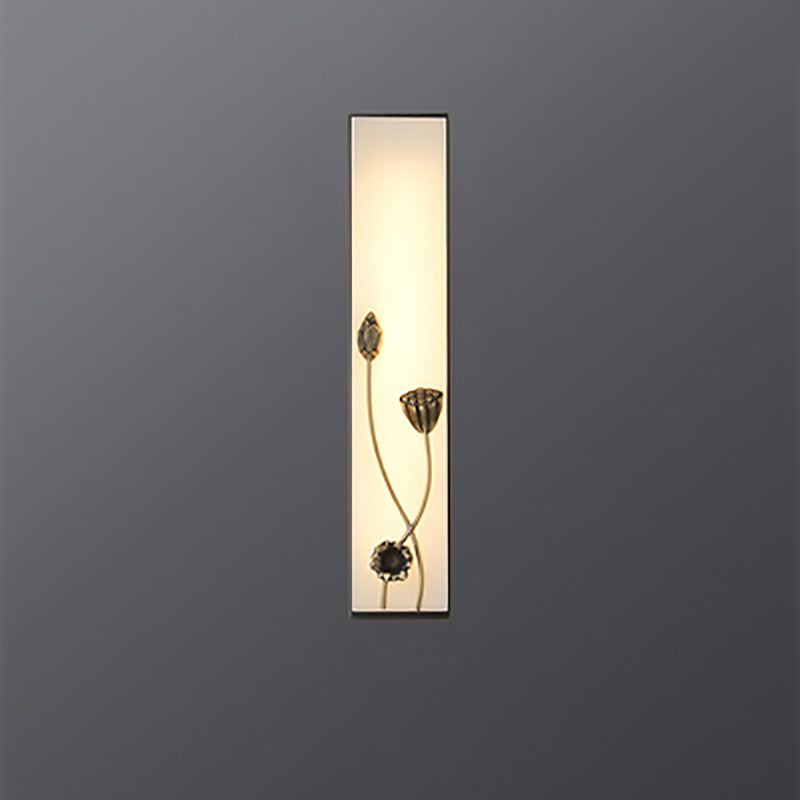 Chinese Lotus Flower Ginkgo Biloba LED Wall Sconce Lamp