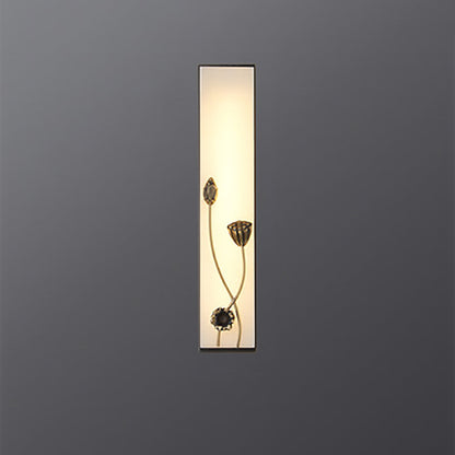 Chinese Lotus Flower Ginkgo Biloba LED Wall Sconce Lamp