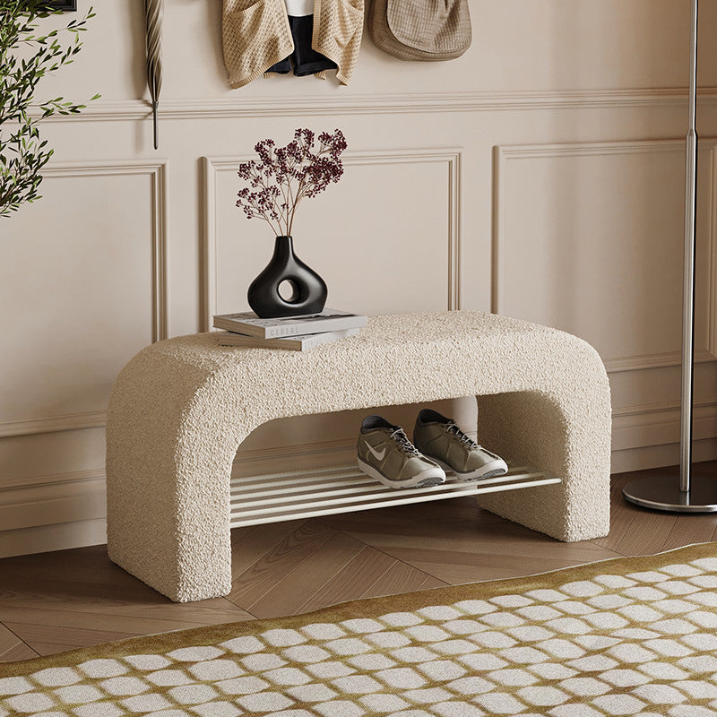 Modern Fabric Iron Bench