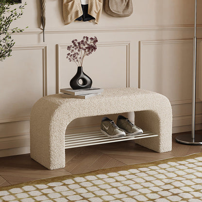 Modern Fabric Iron Bench