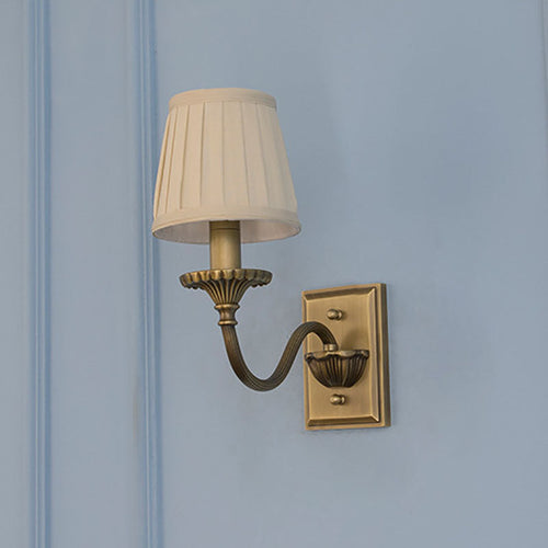 Cylinder Rod Fabric Copper 1/2 Light Wall Sconce Lamp