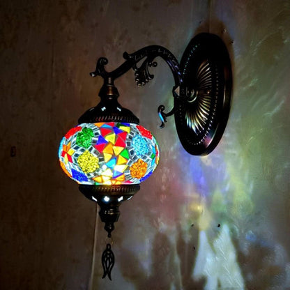 European Exotic Cracked Glass 1-Light Wall Sconce Lamp