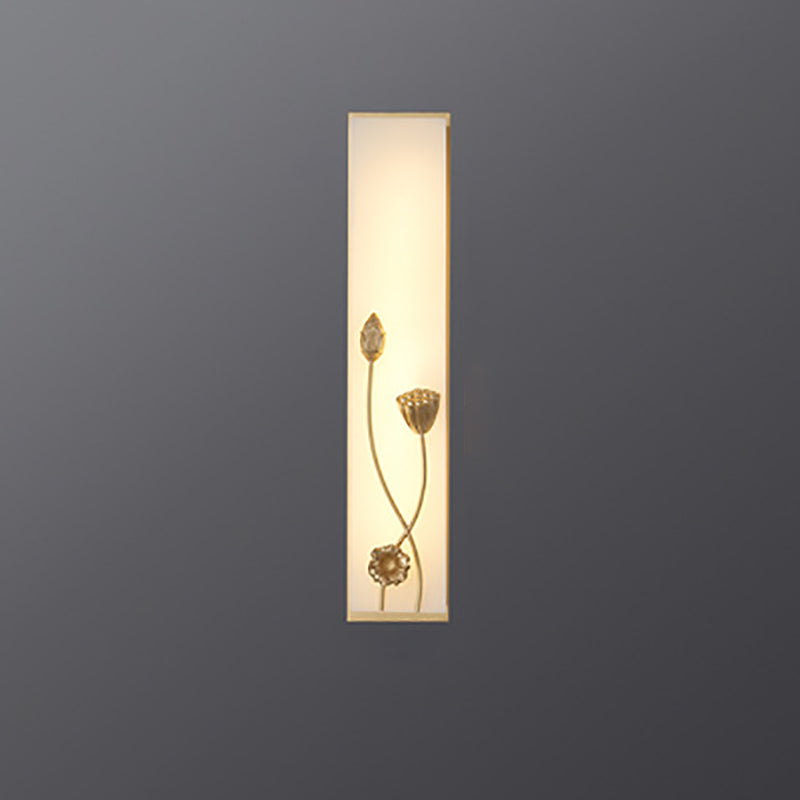 Chinese Lotus Flower Ginkgo Biloba LED Wall Sconce Lamp