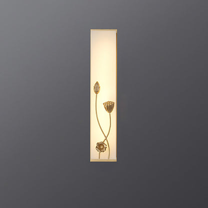 Chinese Lotus Flower Ginkgo Biloba LED Wall Sconce Lamp