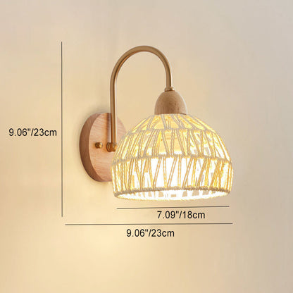 Japanese Flower Pleated 1-Light Wall Sconce Lamp
