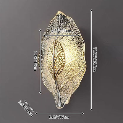 Aluminum Steel Leaf Glass 1/3/5-Light Wall Sconce Lamp
