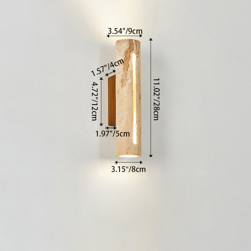 Nordic Travertine Cylinder Wall Sconce