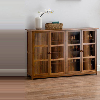 Traditional Rustic Rectangular Bamboo Medium Density Fiberboard Shoe Storage 2-Cabinet For Entryways