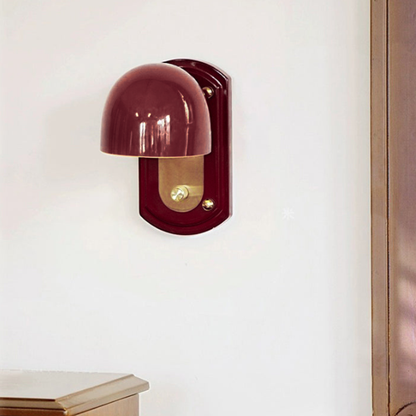 Mid-Century Dome Metal Glass 1-Light Wall Sconce Lamp