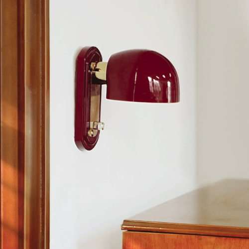 Mid-Century Dome Metal Glass 1-Light Wall Sconce Lamp