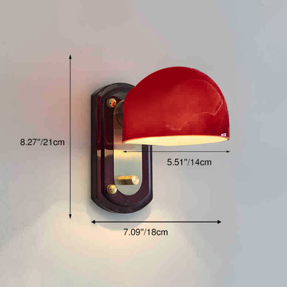 Mid-Century Dome Metal Glass 1-Light Wall Sconce Lamp