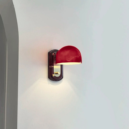 Mid-Century Dome Metal Glass 1-Light Wall Sconce Lamp