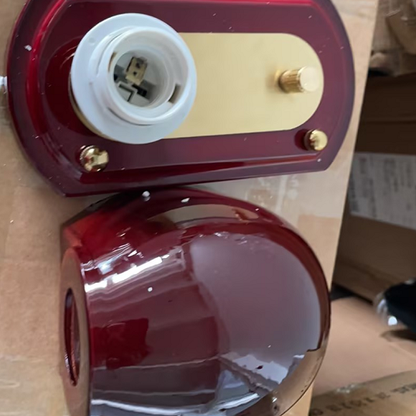 Mid-Century Dome Metal Glass 1-Light Wall Sconce Lamp
