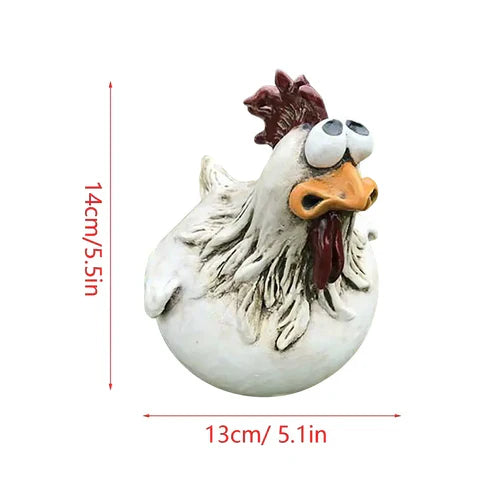 Funny Chicken Fence Decor Garden Statues