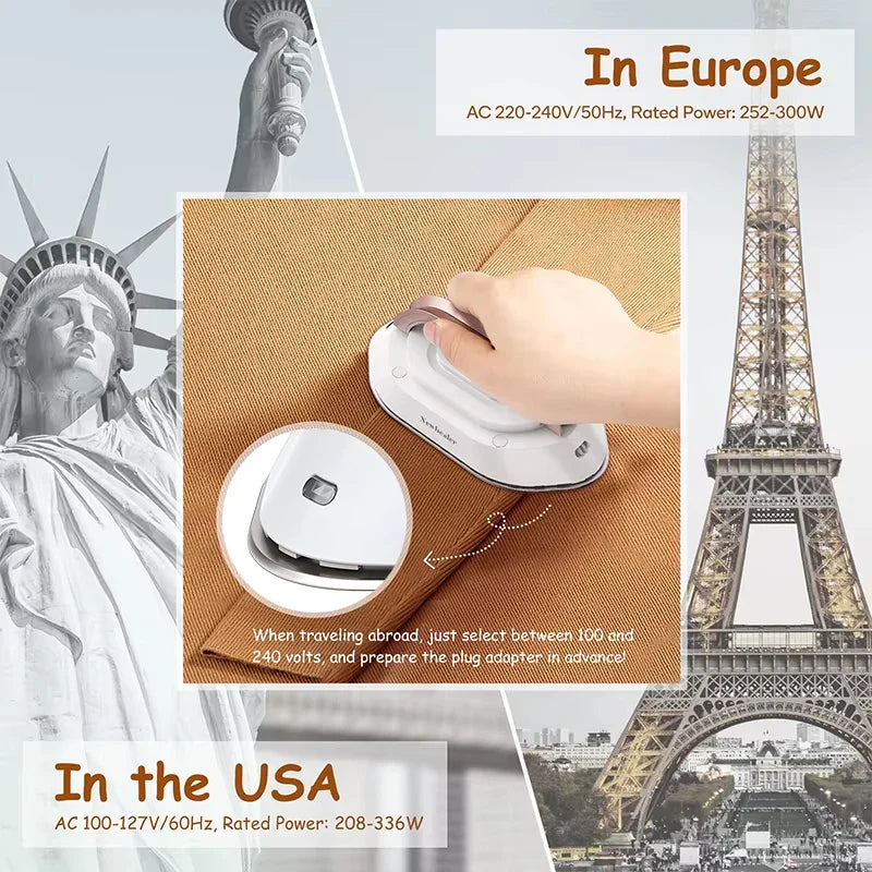 Compact Travel Iron with Foldable Handle