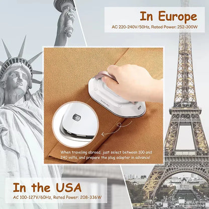 Compact Travel Iron with Foldable Handle