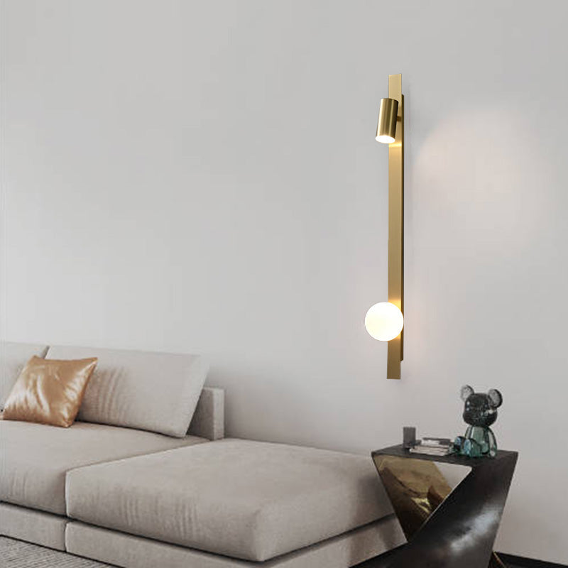 Strip Round Ball Brass Glass LED Wall Sconce Lamp