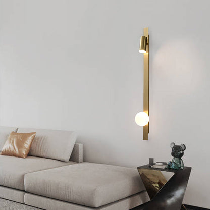 Strip Round Ball Brass Glass LED Wall Sconce Lamp