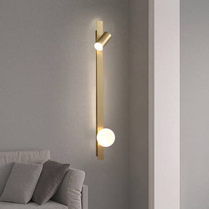Strip Round Ball Brass Glass LED Wall Sconce Lamp