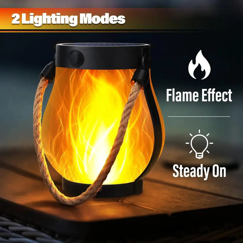 Outdoor Solar Lantern with Flickering Flame