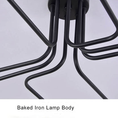 Modern 8-Light Iron Ceiling Light