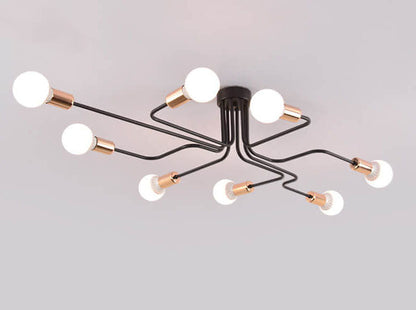 Modern 8-Light Iron Ceiling Light