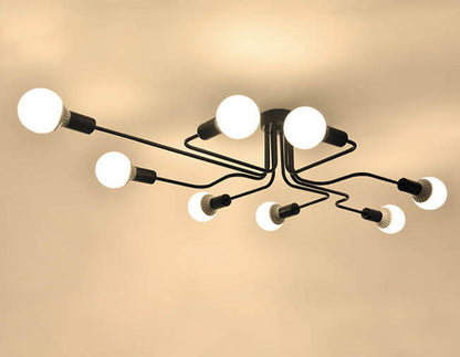Modern 8-Light Iron Ceiling Light