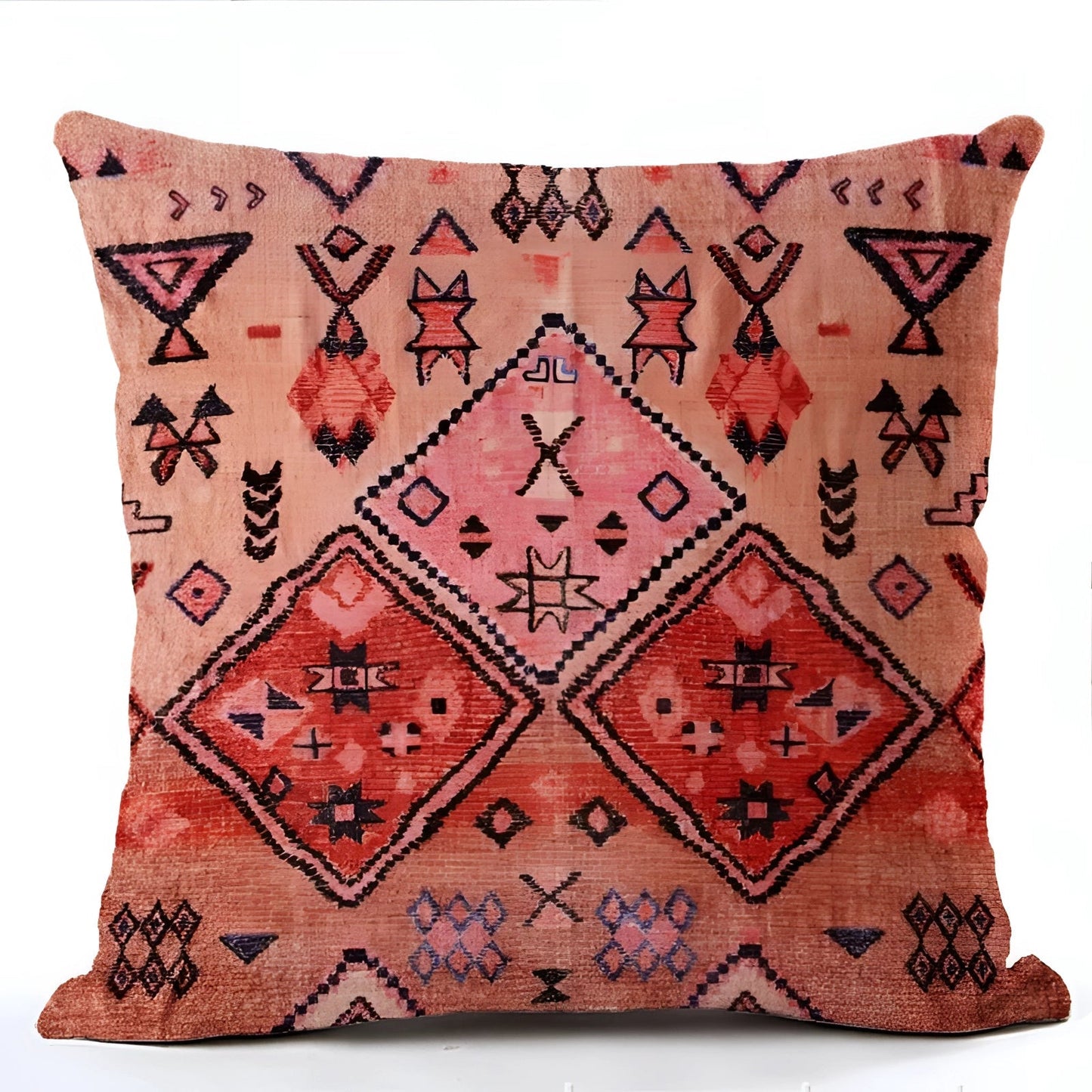 Bohemian Linen Cushion Cover, 17.7in Square
