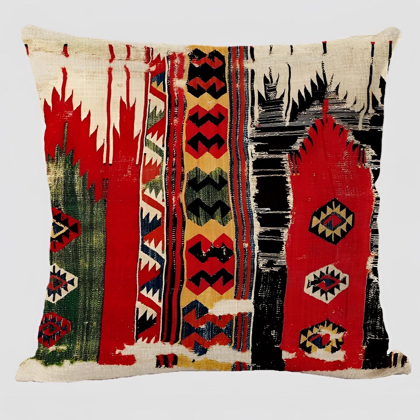 Bohemian Linen Cushion Cover, 17.7in Square