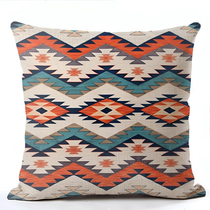 Bohemian Linen Cushion Cover, 17.7in Square