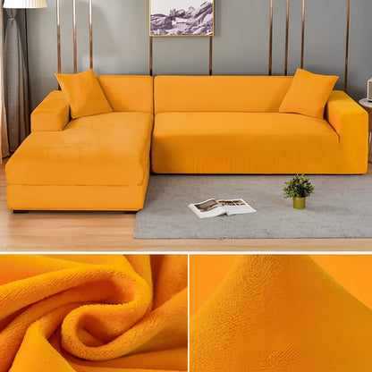 Velvet Sectional Sofa Cover, Machine Washable