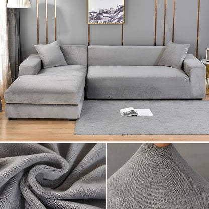 Velvet Sectional Sofa Cover, Machine Washable
